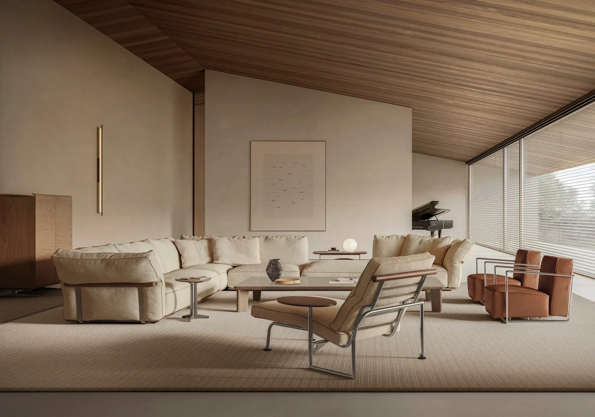 flexform camelot sofa, detail view