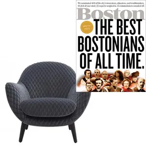 Poliform - Mad Queen armchair by Marcel Wanders - in Boston Magazine January 2016 - at Showroom