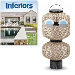Dedon - sculptural lighting by Stephen Burks - in Modern Luxury Interiors Boston inaugural issue 2018 - at Showroom