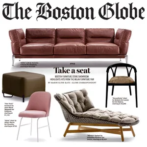 Showroom - hits from the Milan furniture fair - in Boston Globe May 2017 - at Showroom