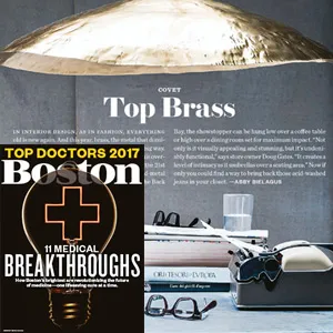 Gervasoni - oversize suspension lamp - in Boston Magazine December 2017 - at Showroom