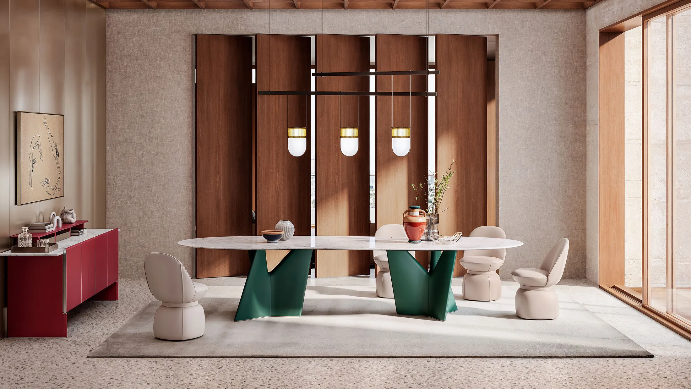 poltrona frau dining table and chairs